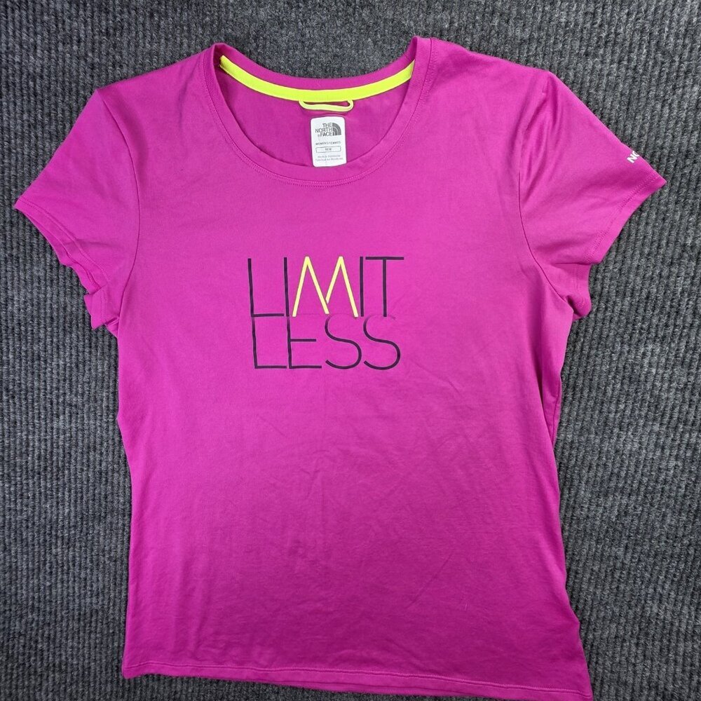 North Face Shirt Womens Medium Pink Limitless VaporWick Athletic Tee Polyester